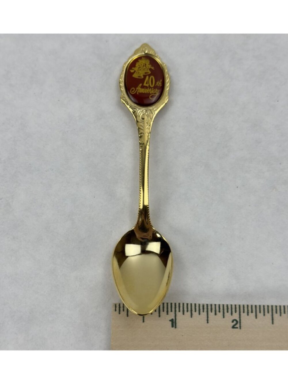 Vintage 40th Anniversary Gold-Plated Souvenir Spoon 5" Japan Stainless Steel - Picture 6 of 6
